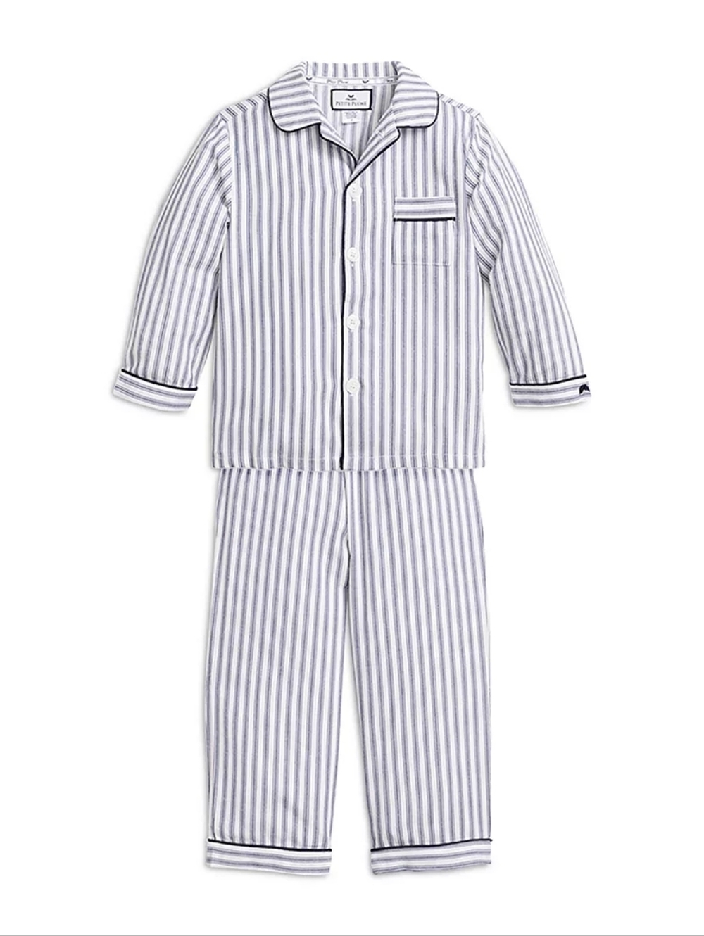 Petite Plum Navy French Ticking Pajama Set